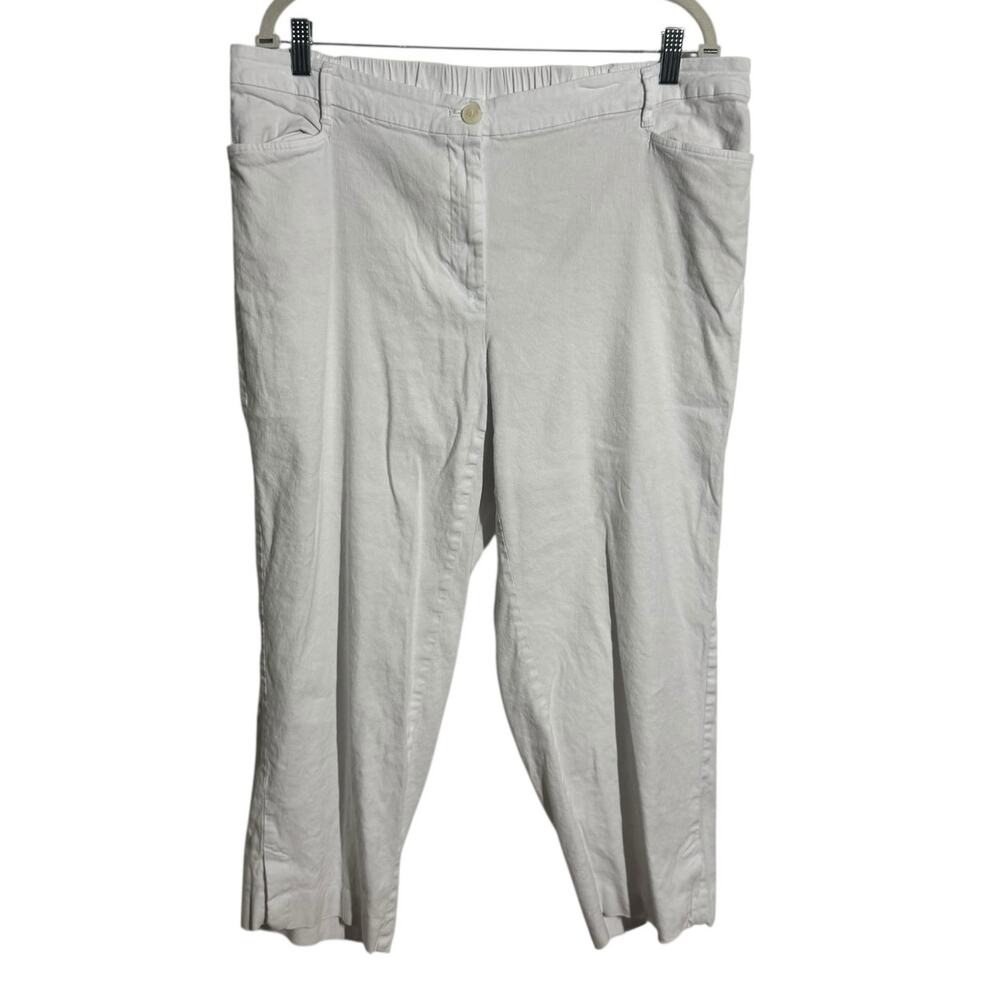 J.Jill Linen Stretch Pant Women‎ 3X Plus Size White Coastal Minimal Lagenlook